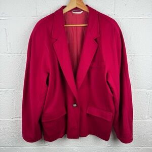 MaxMara Made in Italy Red Virgin Wool Blazer – Size 12